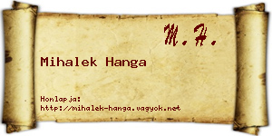 Mihalek Hanga névjegykártya